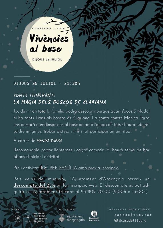 cartell Vivències al bosc 2019